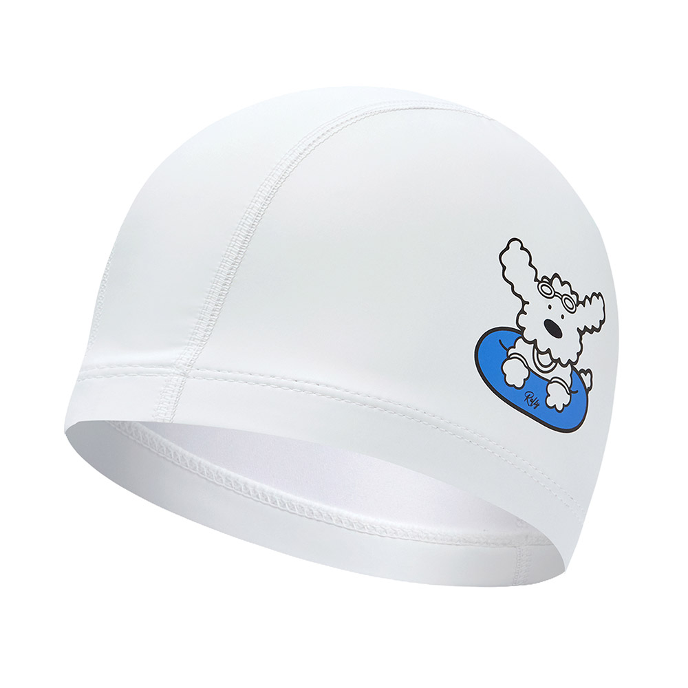 RALLY Puppy PU Coating Swim Cap White [QRUC306(WHT)]