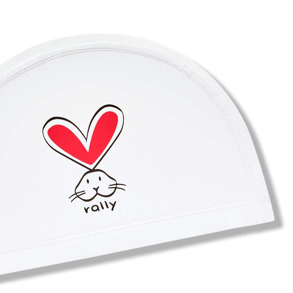 RALLY Heart Rabbit PU Coating Swim Cap Red [QRUC308(RED)] 디테일