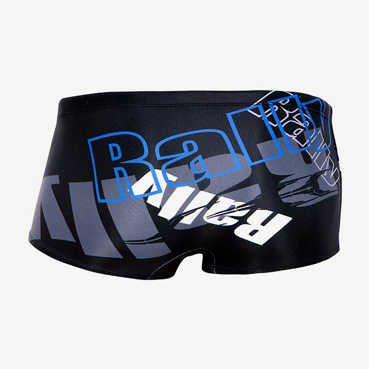 RALLY Logo Play Square Leg Swimsuit BlackBlue [QSMR220 Men's] 디테일