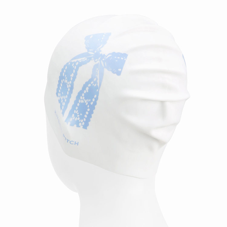 KITSCH PITCH Punching Ribbon Silicone Swim Cap White [KF4USC001] 디테일
