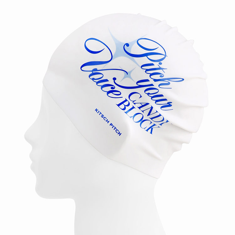 KITSCH PITCH Candy Block Silicone Swim Cap Blue [KF4USC004] 디테일