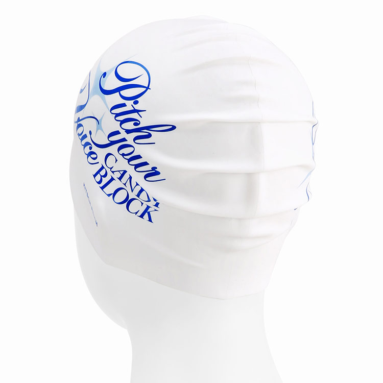 KITSCH PITCH Candy Block Silicone Swim Cap Blue [KF4USC004] 디테일