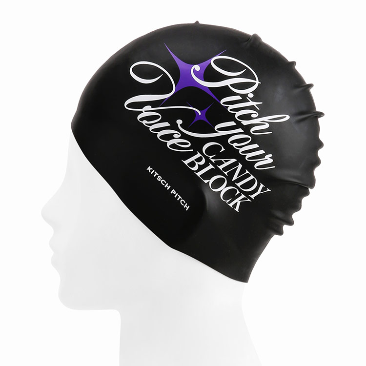 KITSCH PITCH Candy Block Silicone Swim Cap Purple [KF4USC005] 디테일