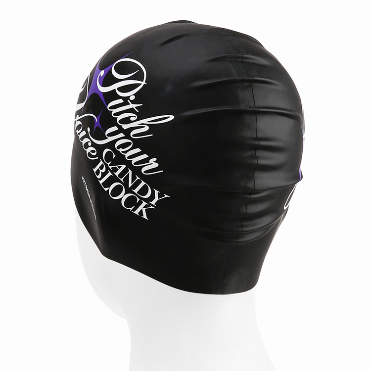 KITSCH PITCH Candy Block Silicone Swim Cap Purple [KF4USC005] 디테일