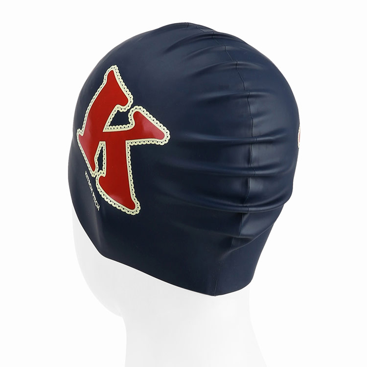 KITSCH PITCH Initial K Silicone Swim Cap Navy [KF4USC007] 디테일