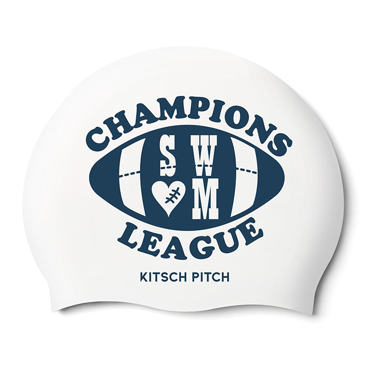 Kitsch Love Rugby シリコン スイムキャップ ネイビー