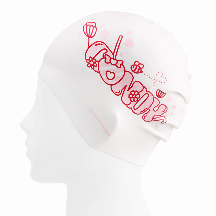 KITSCH PITCH Candy Pop シリコン スイムキャップ ホワイト [KF4USC011 水泳帽] 디테일