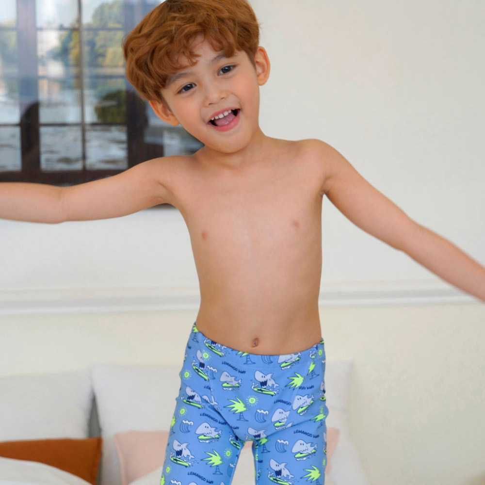 LEMANGO Kids Sharky Jammer Swimsuit Surf Blue [LSBJM26305624 Boys] 디테일