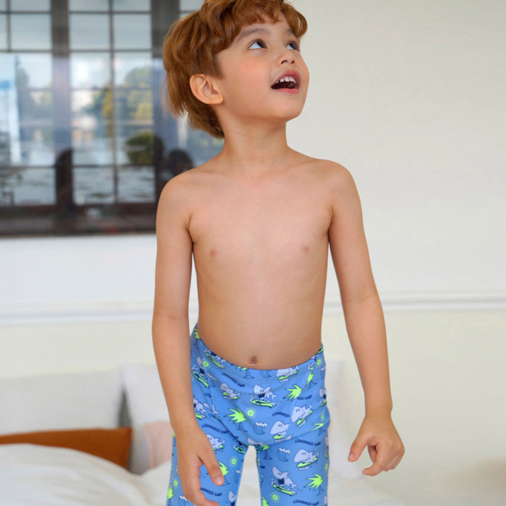 LEMANGO Kids Sharky Jammer Swimsuit Surf Blue [LSBJM26305624 Boys] 디테일