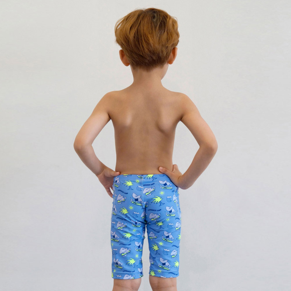 LEMANGO Kids Sharky Jammer Swimsuit Surf Blue [LSBJM26305624 Boys] 디테일
