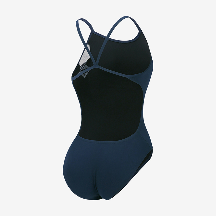 NIKE SWIM Answer Solid Cut Out Swimsuit Midnight Navy [NESSA018-440 Embroidered Logo Women's] 디테일