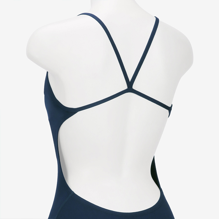 NIKE SWIM Answer Solid Cut Out Swimsuit Midnight Navy [NESSA018-440 Embroidered Logo Women's] 디테일
