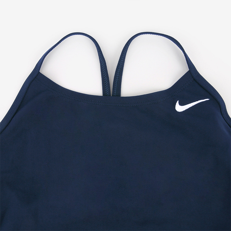 NIKE SWIM Answer Solid Cut Out Swimsuit Midnight Navy [NESSA018-440 Embroidered Logo Women's] 디테일
