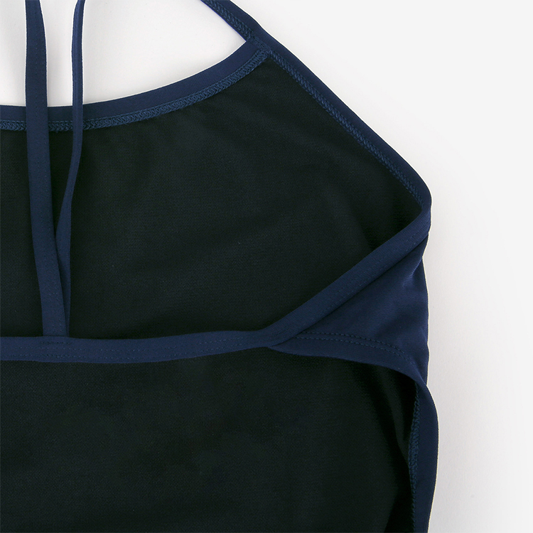 NIKE SWIM Answer Solid Cut Out Swimsuit Midnight Navy [NESSA018-440 Embroidered Logo Women's] 디테일