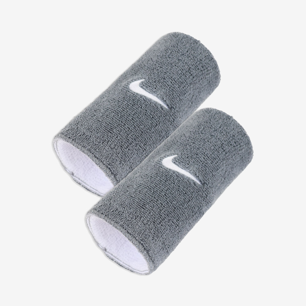 NIKE Swoosh Classic Reversible Doublewide Wrist Band 2PK Gray White [II5179-047] 상품컷