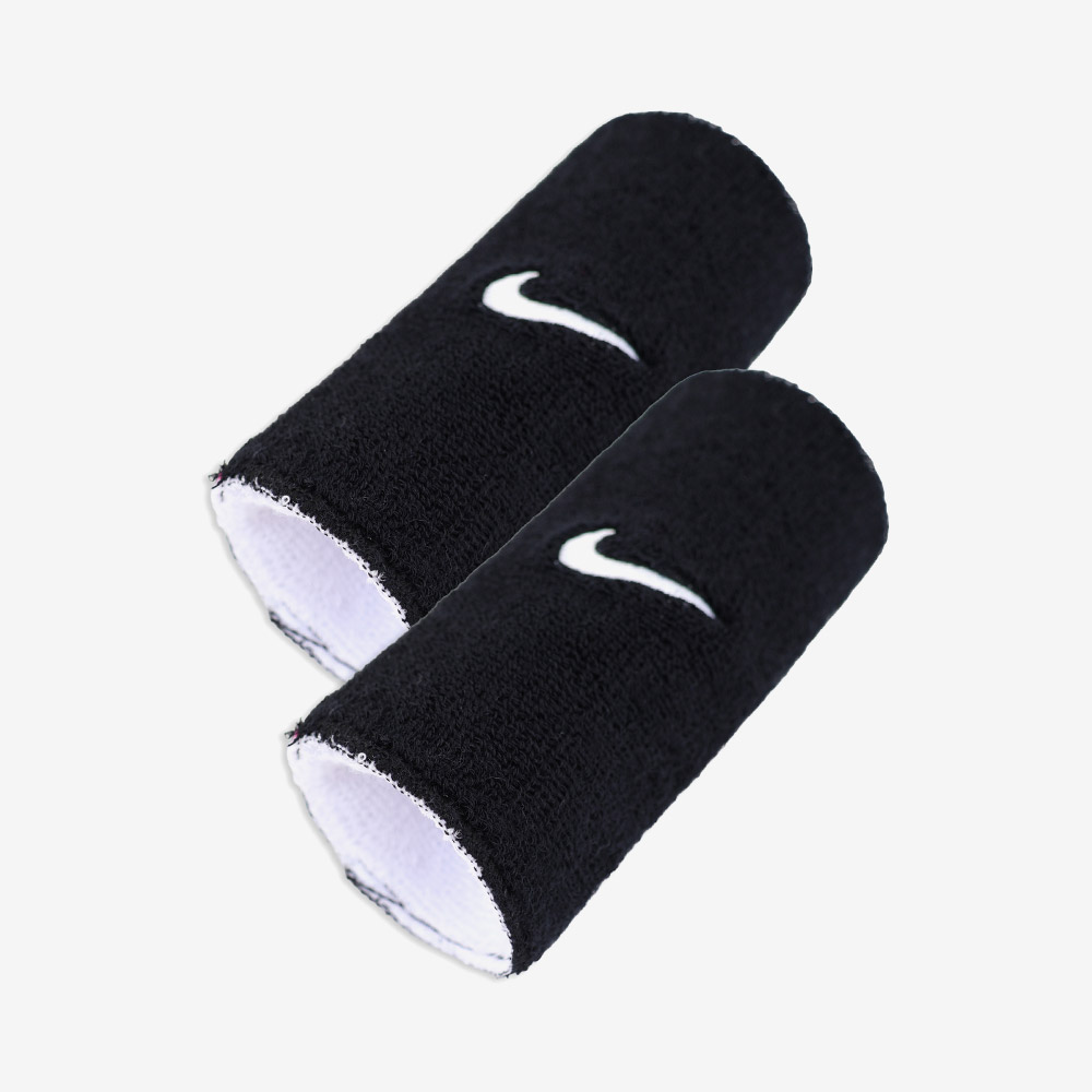NIKE Swoosh Classic Reversible Doublewide Wrist Band 2PK Black White [II5179-036]