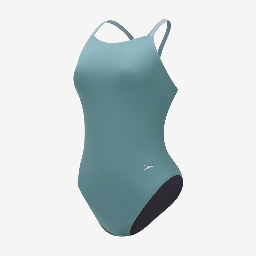 SPEEDO Endurance Max Solid Active バック 水着 グリーン [8-005069002 レディース フィットネス] 디테일