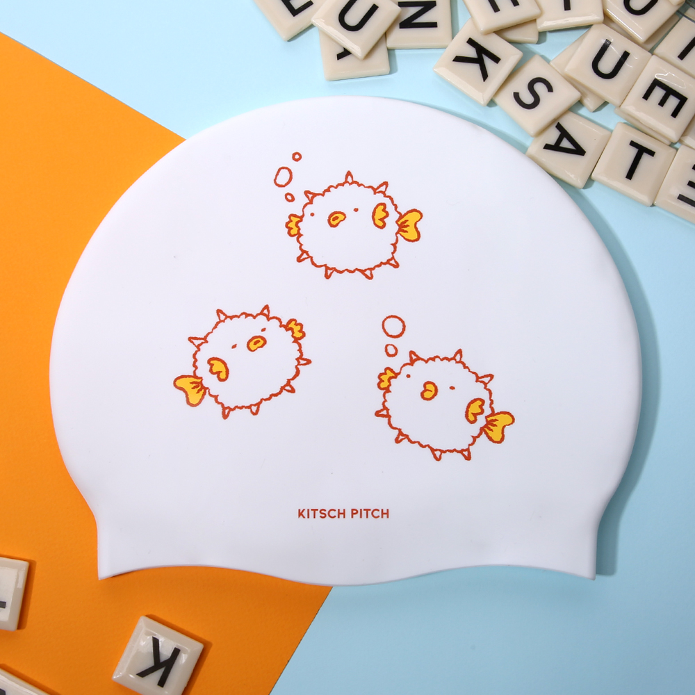 KITSCH PITCH Coral Carnival Silicone Swim Cap Orange [KF2USC006] 디테일