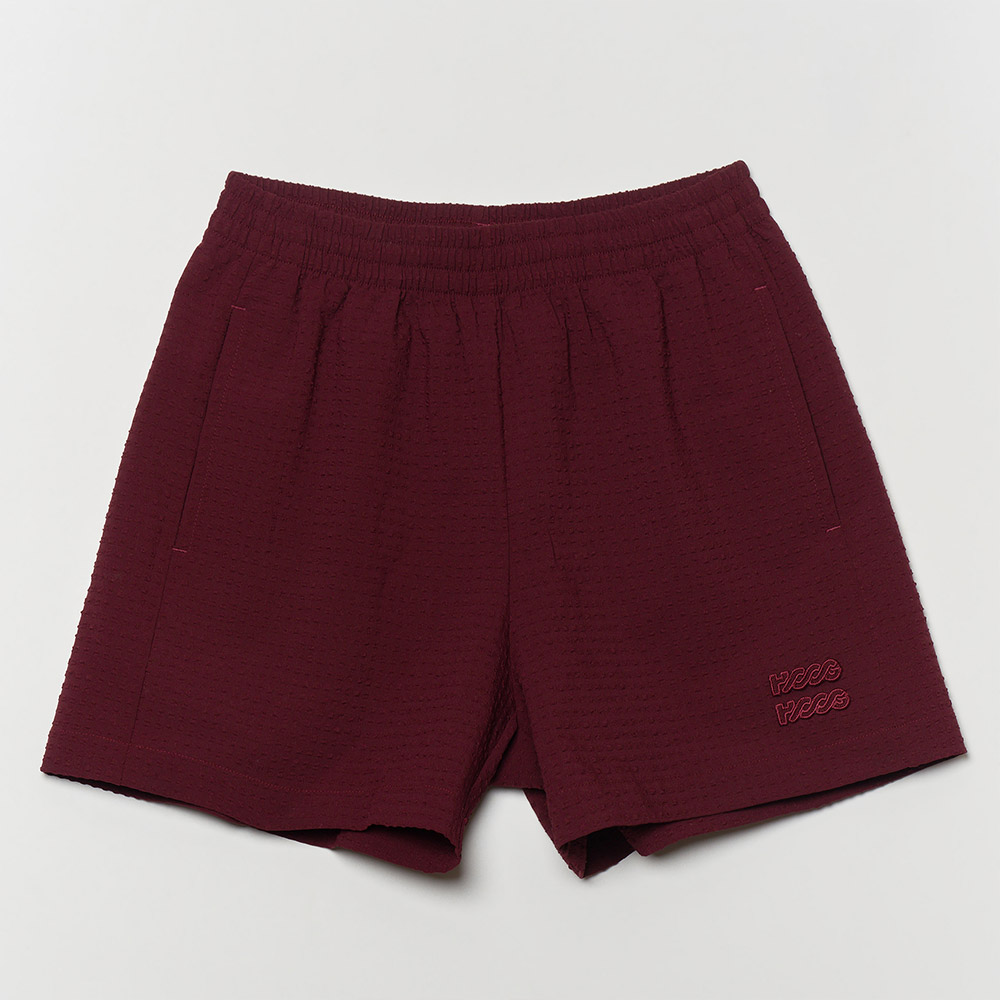 HOOG Funnyberry Funnyside Seersucker Women's Shorts Wine [AWB0084 Women's Beachwear] 디테일