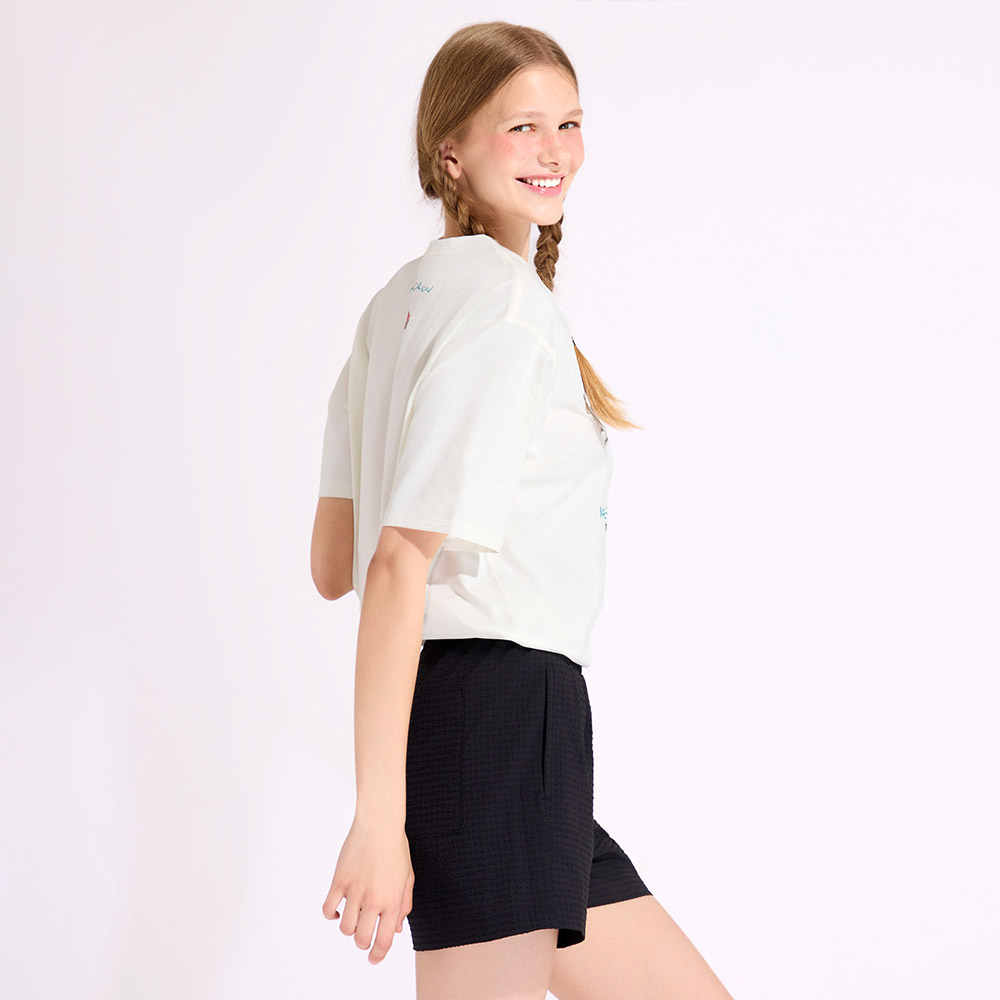 HOOG Funnyberry Funnyside Seersucker Women's Shorts Black [AWB0083 Women's Beachwear] 디테일