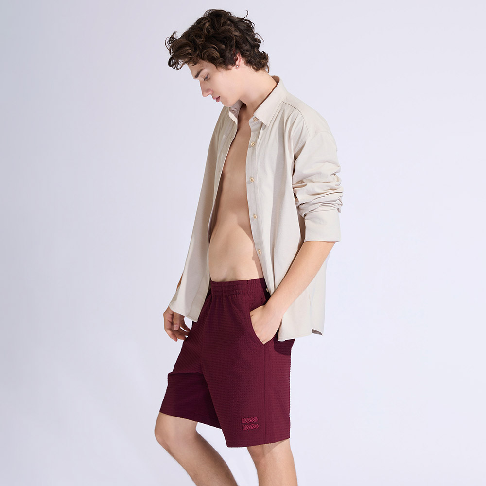 HOOG Funnyberry Funnyside Seersucker Shorts ワイン [AMB0014 メンズ ビーチウエア] 디테일