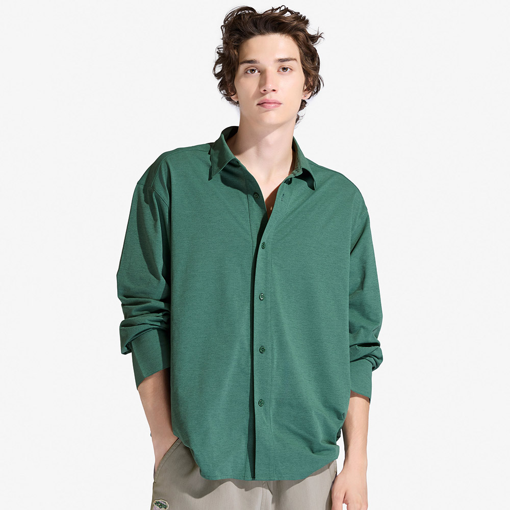 HOOG Funnyberry Funnyside Daily Rashguard Men's Long Sleeve Shirt Khaki [AMT0010 Men's Beachwear] 상품컷