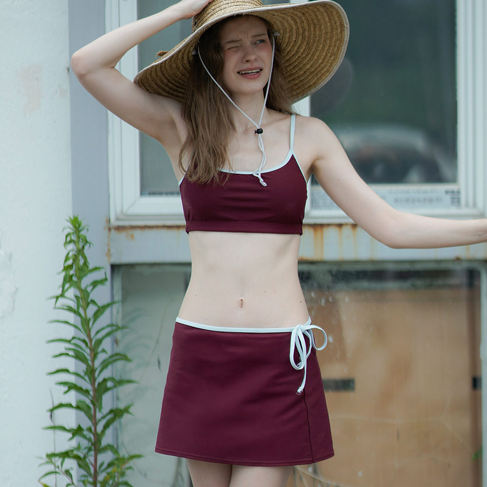 HOOG Funnyberry Funnyside Cover-Up Skirt オールドバーガンディ [AWB0062 レディース ビーチウエア] 디테일