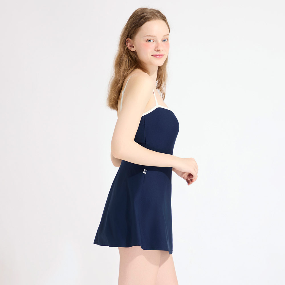 HOOG Funnyberry Funnyside Ribbon Back One-Piece Navy [AWO0064 Women's Beachwear] 디테일