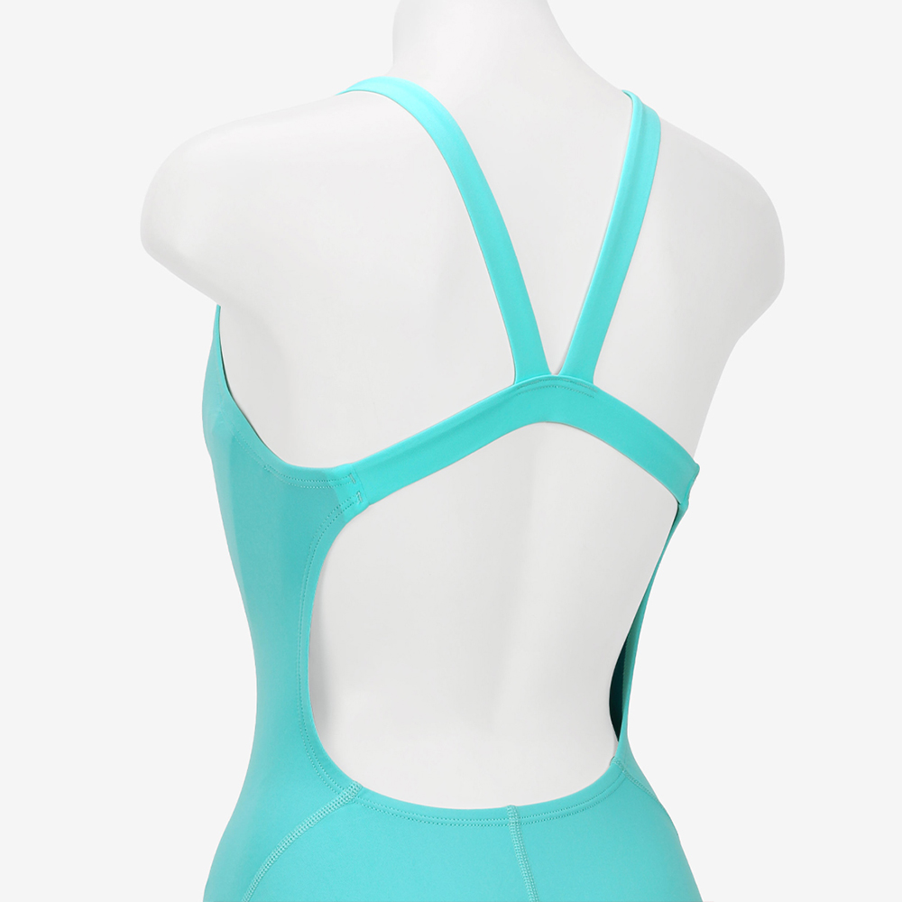 NIKE SWIM Answer Solid Medium Cut Fast Back Swimsuit Bleached Turq [NESSA001-468 Embroidered Logo Women's] 디테일