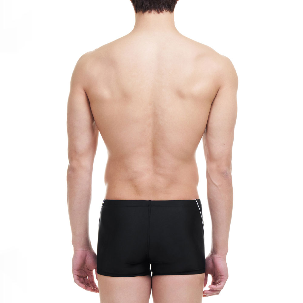 SENTI Men's Modern Basic Square Leg Swimsuit Black White [MSB-21B602 (BK/WH)] 디테일