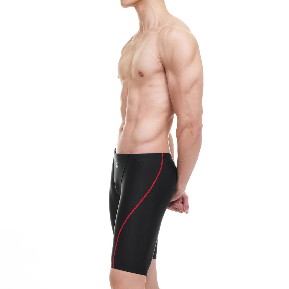 SENTI Men's Modern Basic Jammer Swimsuit Black Red [MSTQ-21B303 (BK/RD)] 디테일