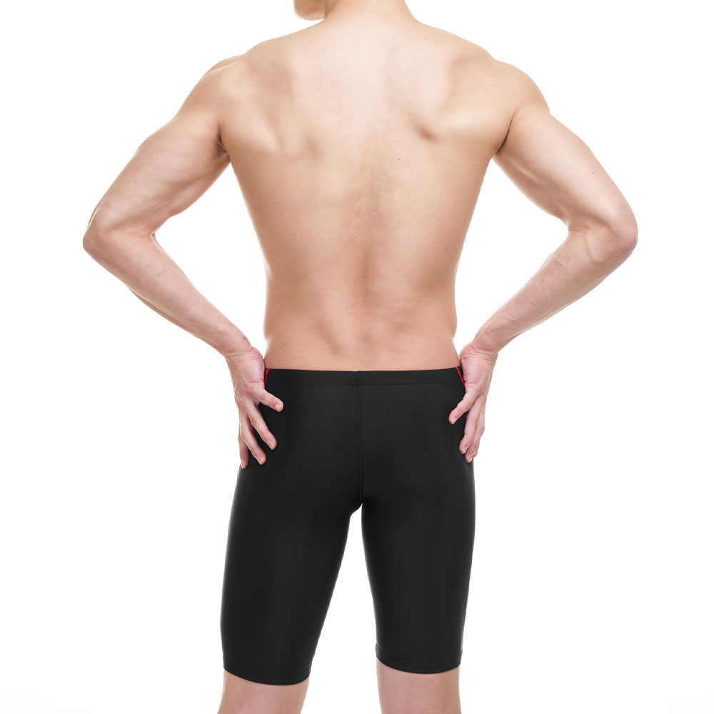 SENTI Men's Modern Basic Jammer Swimsuit Black Red [MSTQ-21B303 (BK/RD)] 디테일