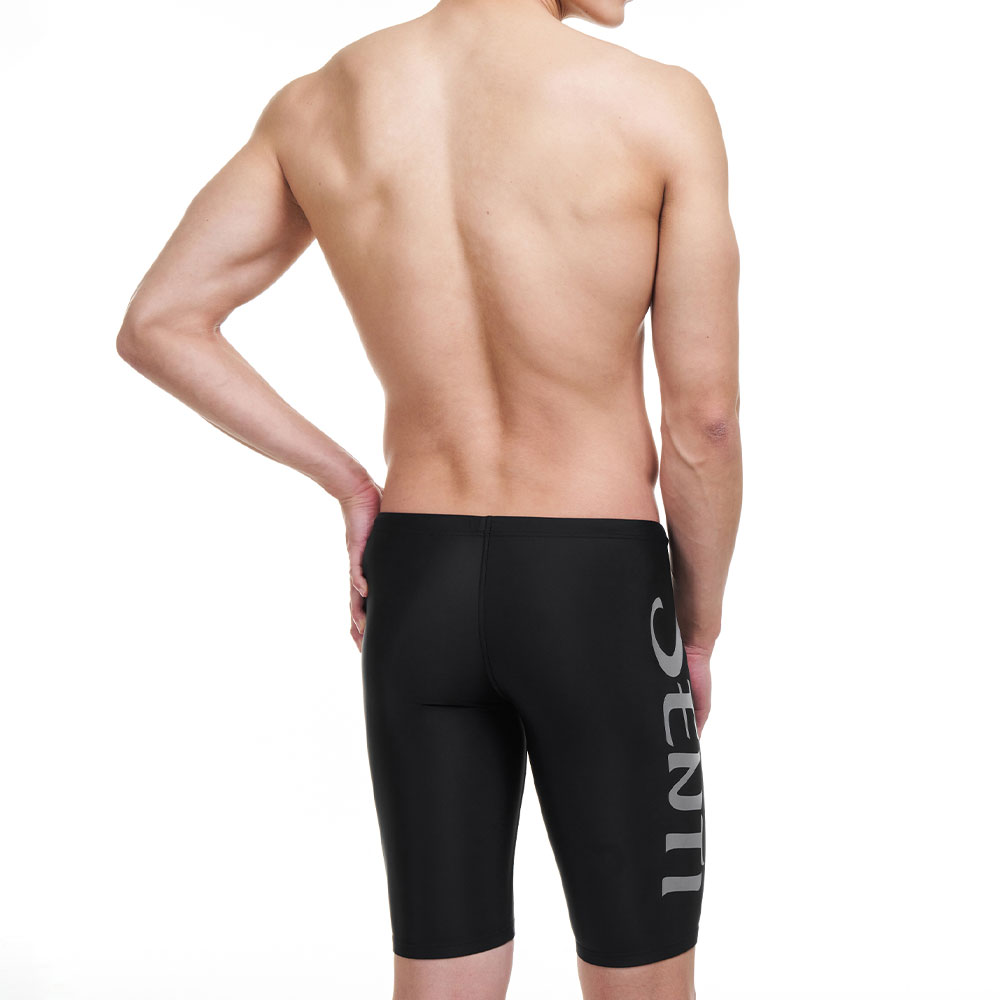 SENTI Men's Modern Basic Jammer Swimsuit Black Silver [MSTQ-21B304 (BK/SI)] 디테일