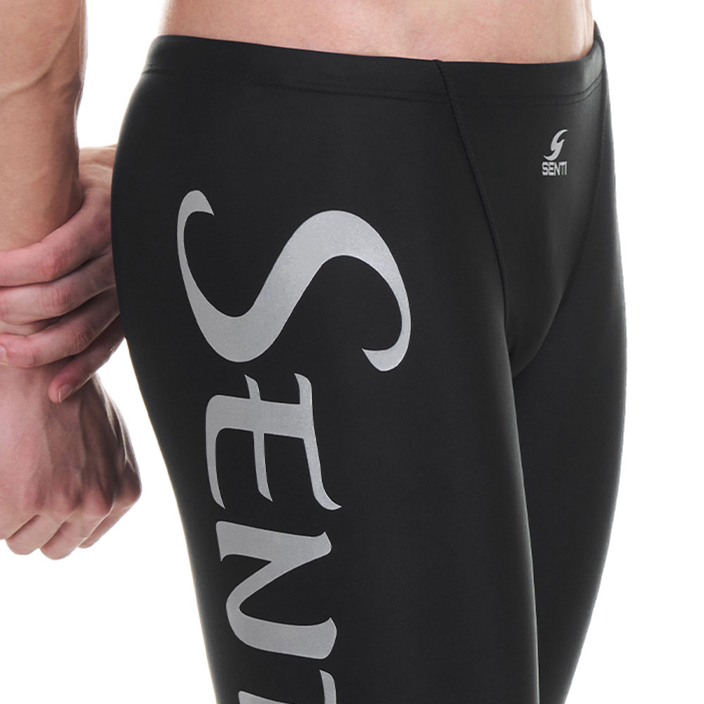SENTI Men's Modern Basic Jammer Swimsuit Black Silver [MSTQ-21B304 (BK/SI)] 디테일