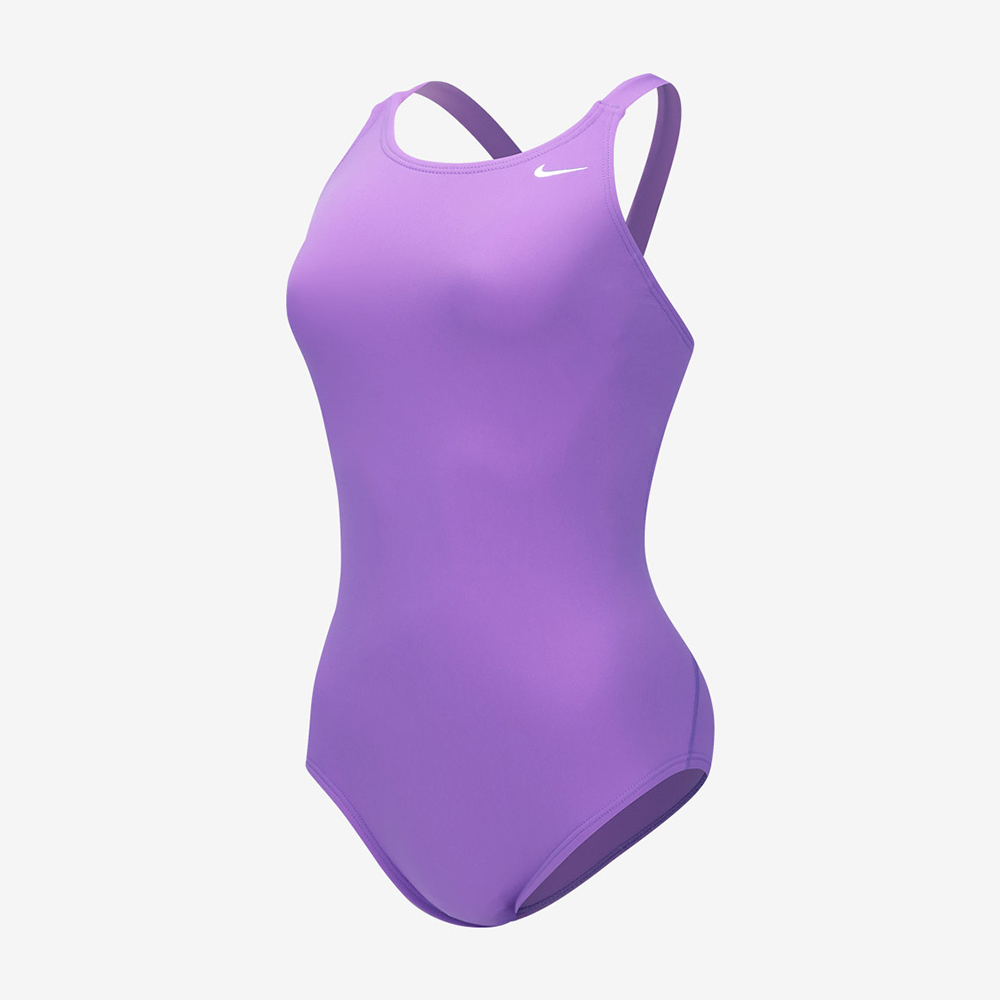 NIKE SWIM Answer Solid Fast Back Swimsuit Bright Violet [NESSA040-569 Embroidered Logo Women's]