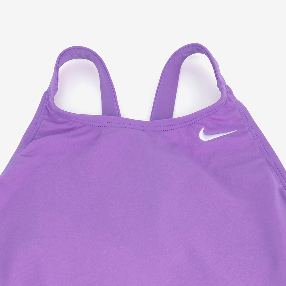 NIKE SWIM Answer Solid Fast Back Swimsuit Bright Violet [NESSA040-569 Embroidered Logo Women's] 디테일