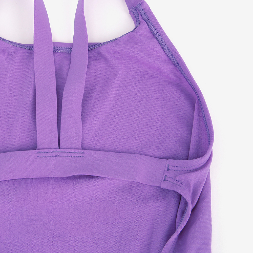NIKE SWIM Answer Solid Fast Back Swimsuit Bright Violet [NESSA040-569 Embroidered Logo Women's] 디테일