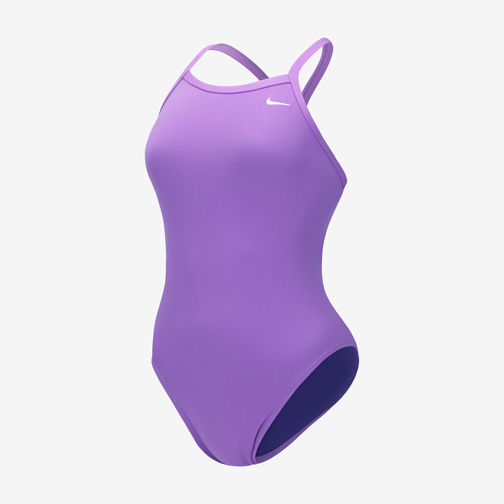 NIKE SWIM Answer Solid Racer Back Swimsuit Bright Violet [NESSA017-569 Embroidered Logo Women's] 디테일
