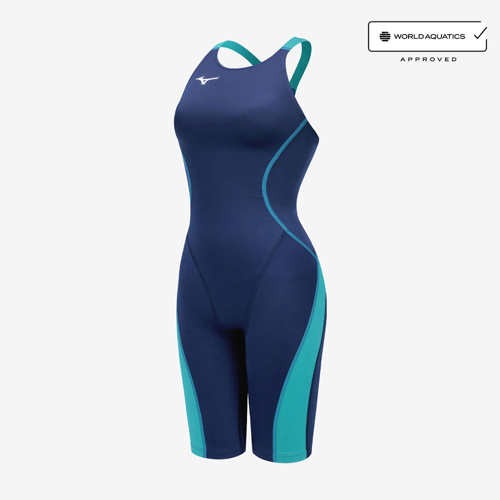 MIZUNO GX ソニックストリーム 半身 レース Open バック 水着 ネイビー タークワイズ [N2MGC72482 FINA レディース] 상품컷