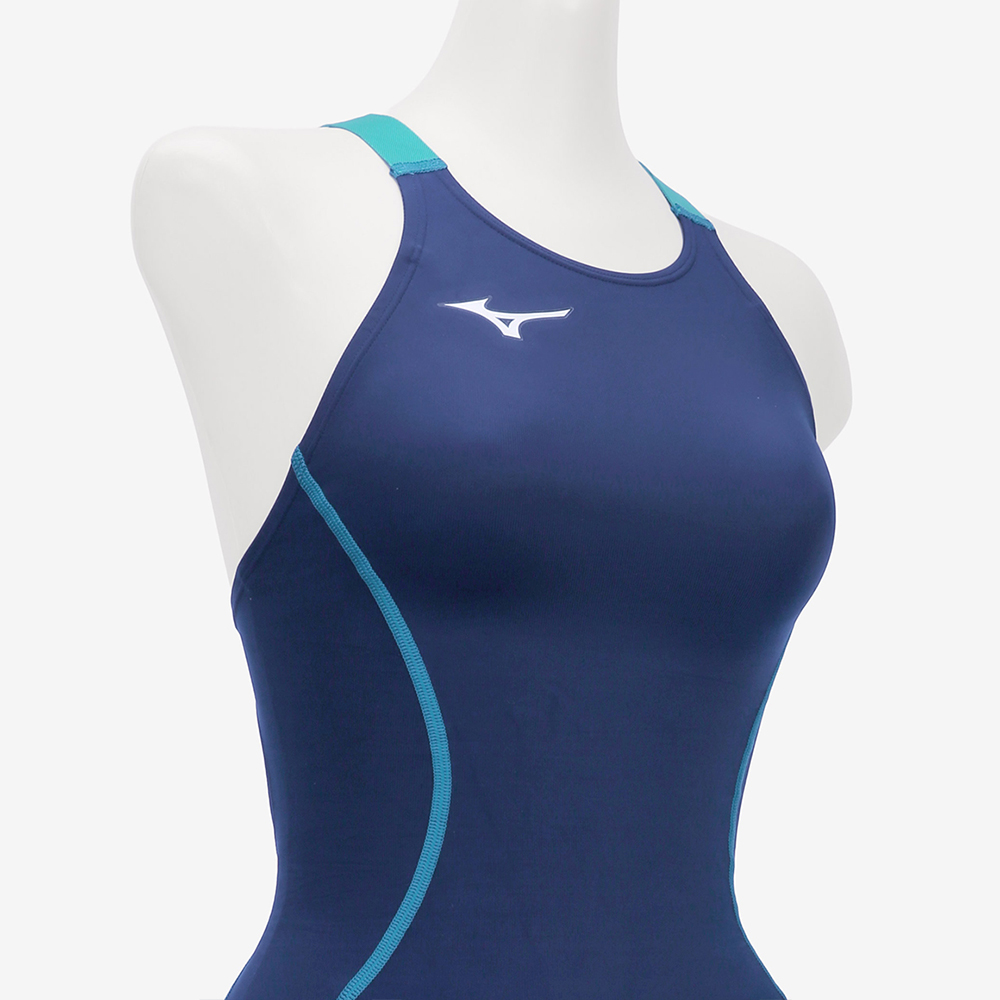 MIZUNO GX ソニックストリーム 半身 レース Open バック 水着 ネイビー タークワイズ [N2MGC72482 FINA レディース] 디테일