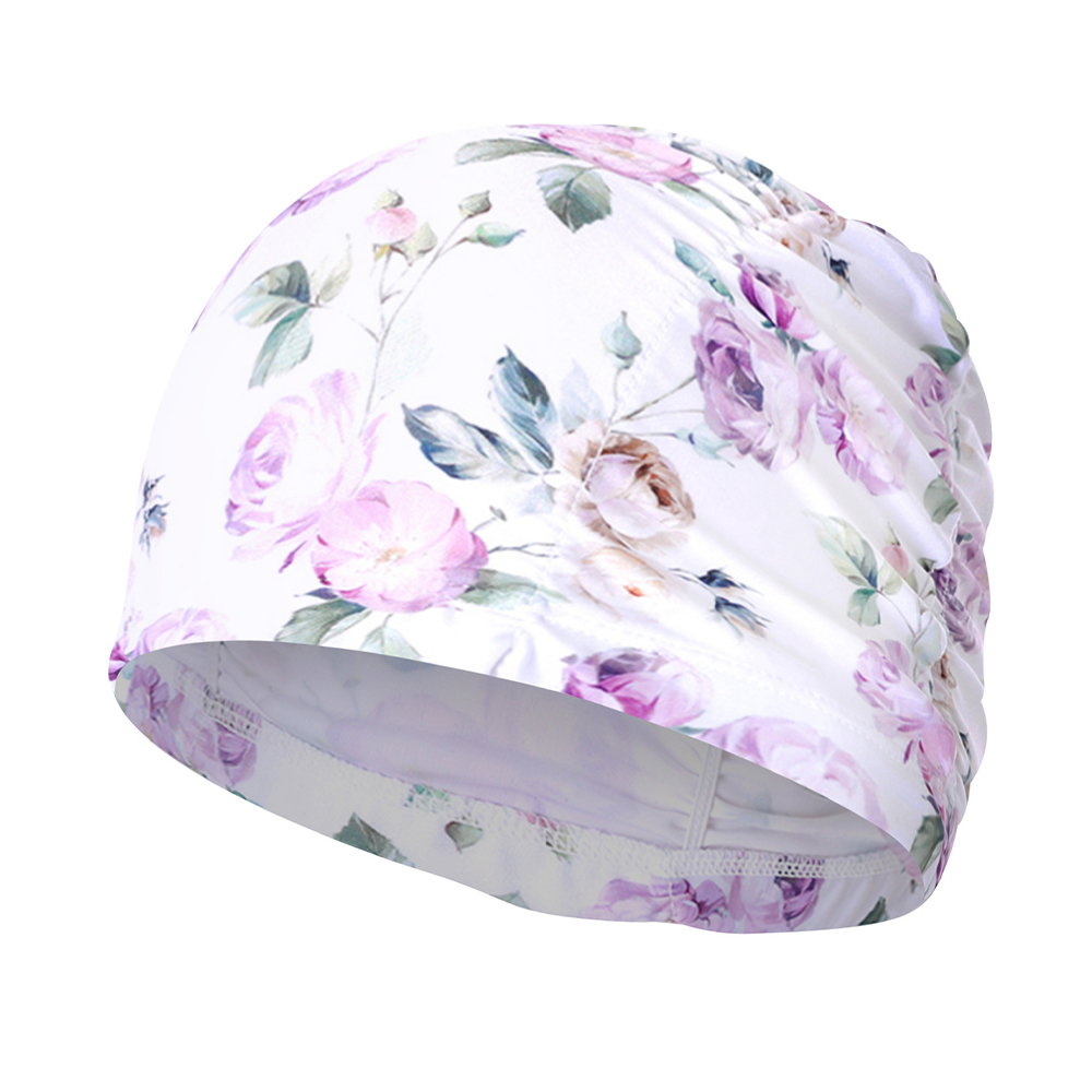 PHOENIX ピオニー アクアビクス ストレッチ スイムキャップ ホワイト [PCN-03-PEONY(WHT)] 상품컷