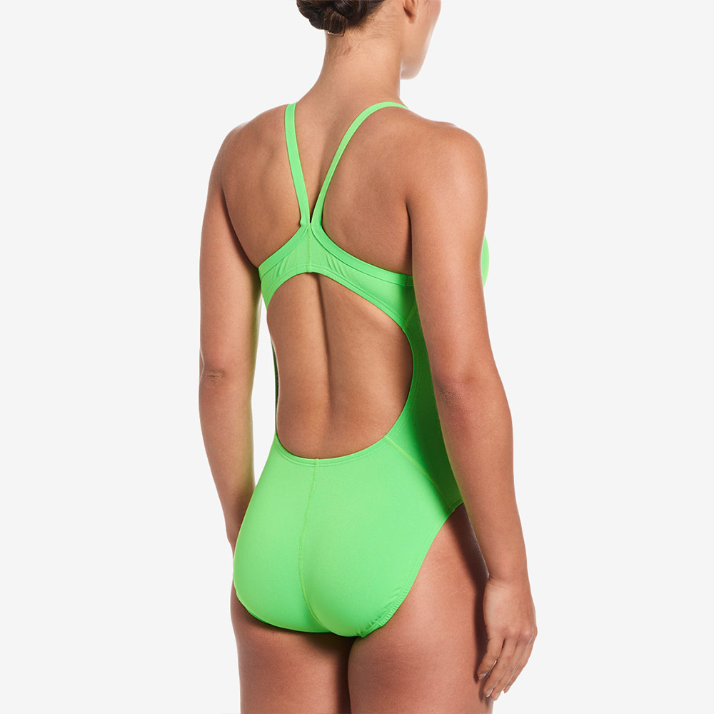 NIKE SWIM Answer Solid Racer Back Swimsuit Voltage Green [NESSA017-311 Embroidered Logo Women's] 디테일