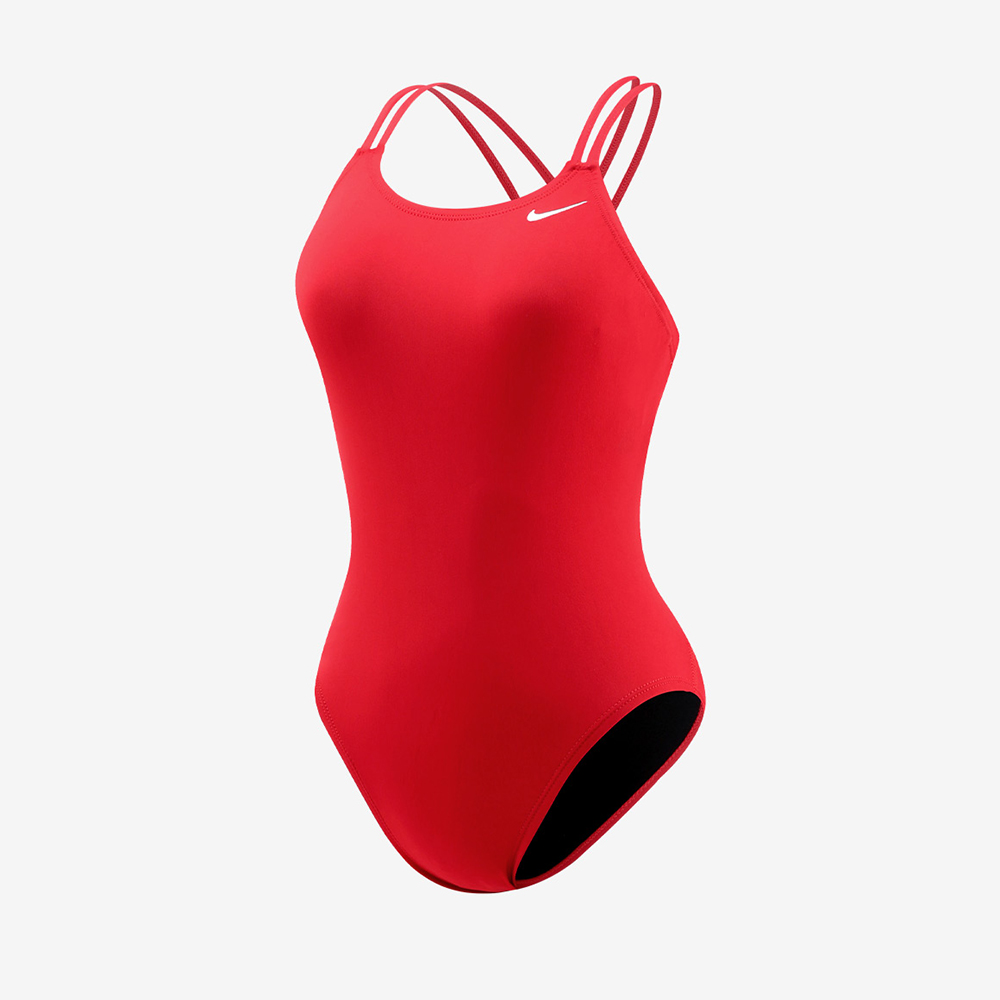NIKE SWIM Answer Solid Spider Back Swimsuit University Red [NESSA003-614 Embroidered Logo Women's Swimsuit] 디테일