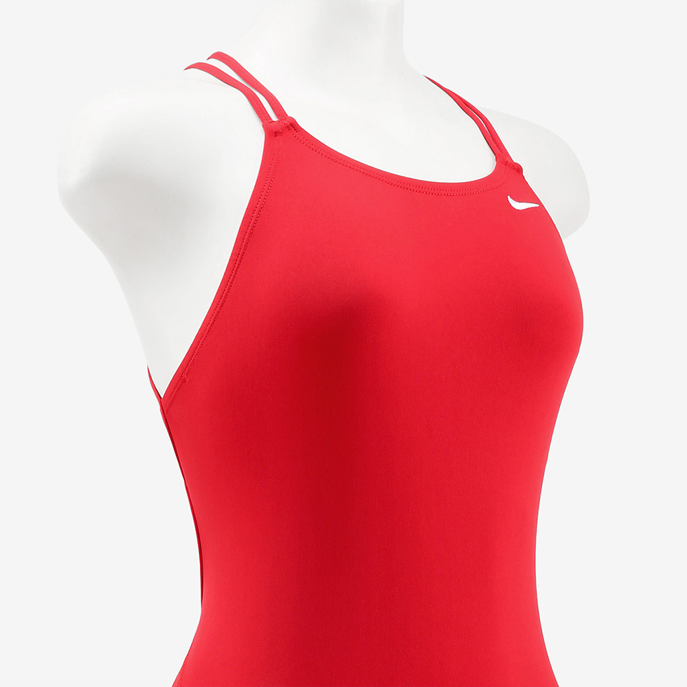NIKE SWIM Answer Solid Spider Back Swimsuit University Red [NESSA003-614 Embroidered Logo Women's Swimsuit] 디테일