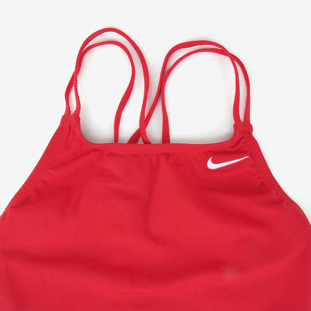 NIKE SWIM Answer Solid Spider Back Swimsuit University Red [NESSA003-614 Embroidered Logo Women's Swimsuit] 디테일