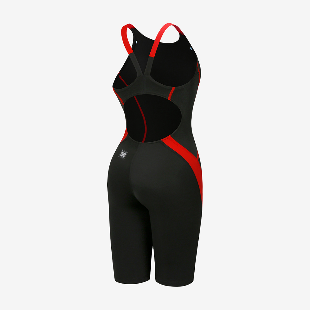 GX Sonic Stream reply race Open Back Swimsuit Black Red