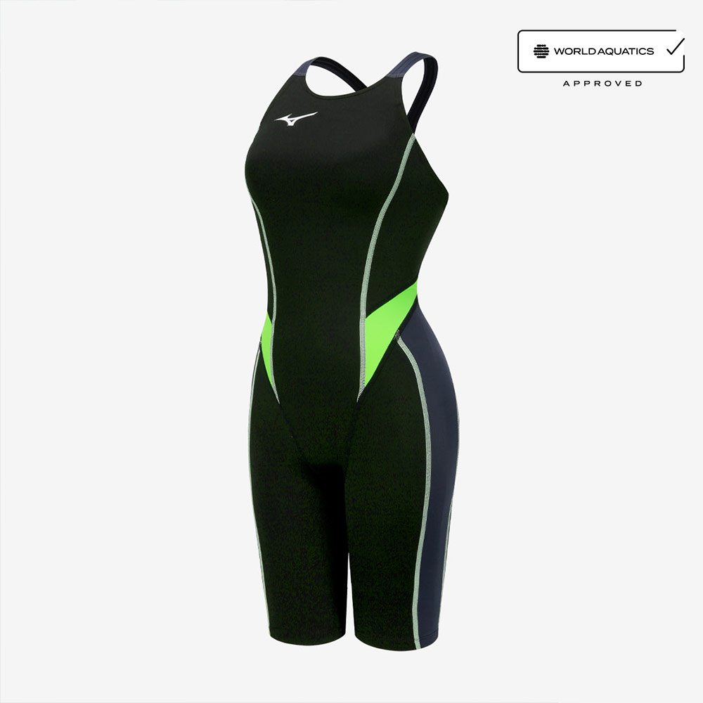 MIZUNO GX Sonic Stream Two-Tone reply race Open Back Swimsuit Black Charcoal [N2MGC72590 FINA Women's ]