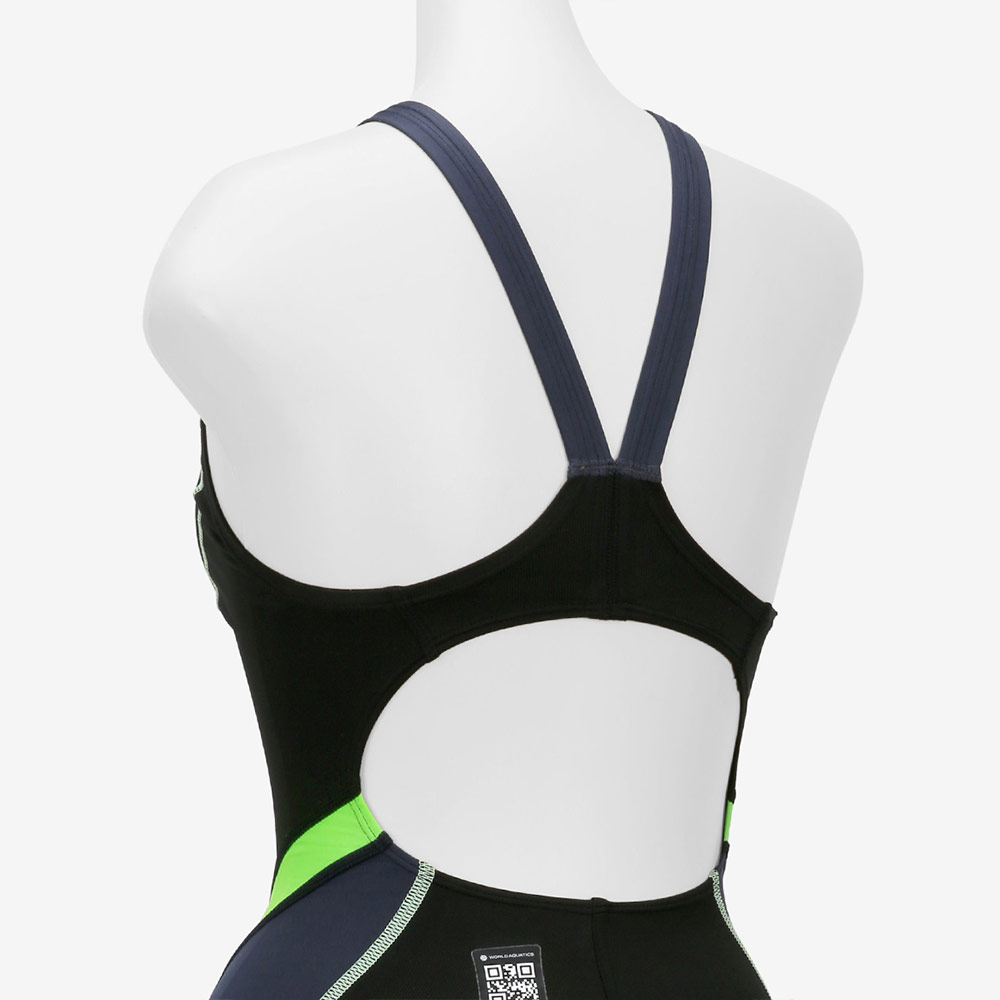 MIZUNO GX Sonic Stream Two-Tone reply race Open Back Swimsuit Black Charcoal [N2MGC72590 FINA Women's ] 디테일