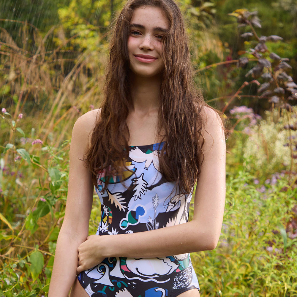 HOOG Garden High V-Back Swimsuit Winter Swan [WHA2676 Women's ] 디테일