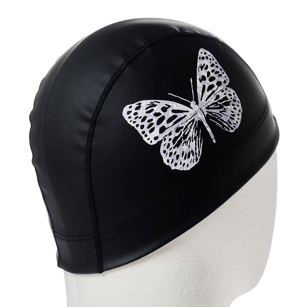 HOOG Butterfly Silicone Coated Swim Cap black [SCC820] 디테일